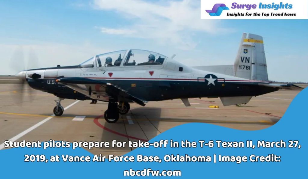 Student pilots prepare for take-off in the T-6 Texan II, March 27, 2019, at Vance Air Force Base, Oklahoma